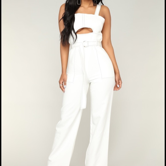 Fashion Nova Pants - WHITE JUMPSUIT